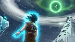 Fondo de Pantalla Animado Goku en la Nieve de Dragon Ball ⭐️ en Movimiento