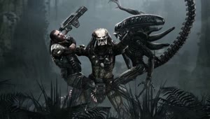 Fondo de Pantalla Animado Alien Predator y Humano de Alien VS Predator 👽 en Movimiento