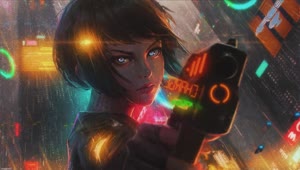 PC Cyberpunk Anime Girl Live Wallpaper