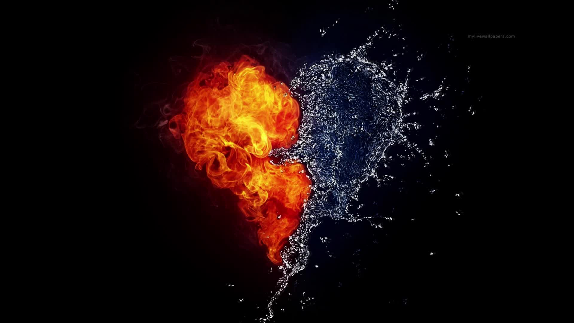 Download PC Heart Flame Water Live Wallpaper