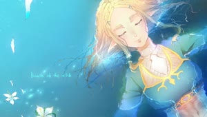 Fondo de Pantalla Animado Zelda Flotando en el Agua de The Legend of Zelda 🌄 en Movimiento