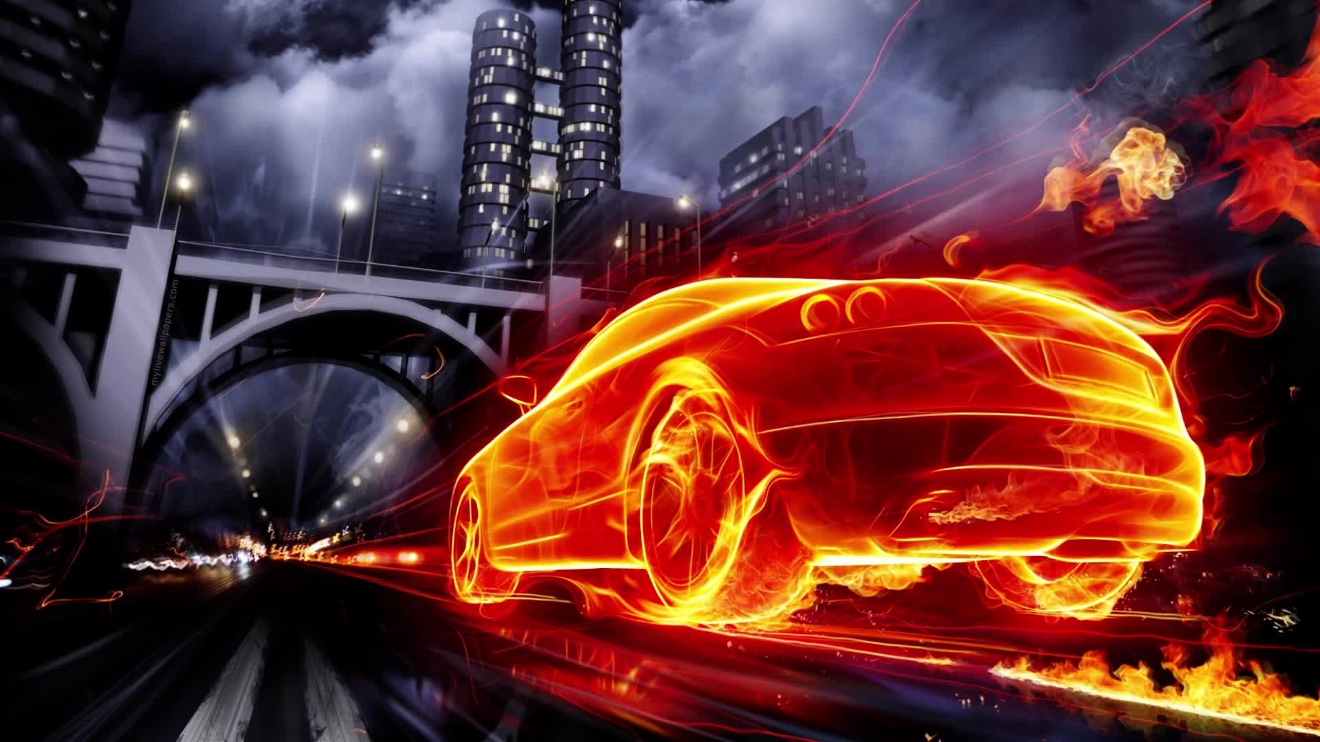Download PC Car Flames Live Wallpaper