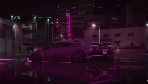 Cool Lamborghini in rainy weather Live Wallpaper 1080p
