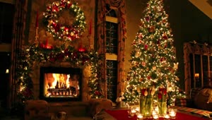 Cool Christmas Tree and Fireplace Live Wallpeper 1080p