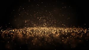 Golden Glittery Particles Dust Abstract Particle Animation Background Stock Footage
