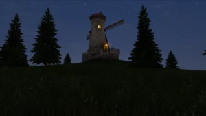 Heaven Windmill Night time 1080p