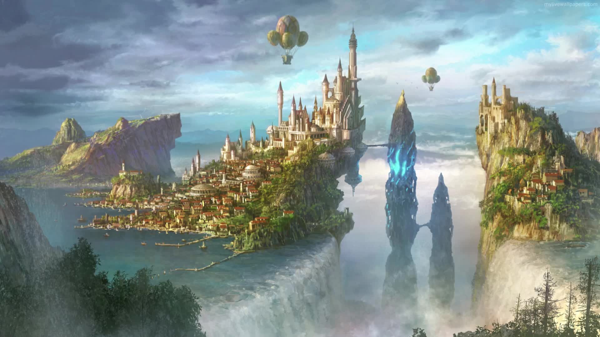 Download PC Waterfall Palace Live Wallpaper