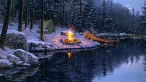 PC Winter Camping Live Wallpaper Free