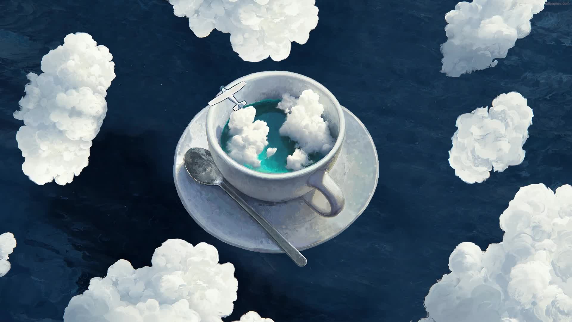 Download PC White Plane in the Clouds Live Wallpaper Free