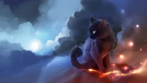 PC Cat With Sparklers Live Wallpaper Free