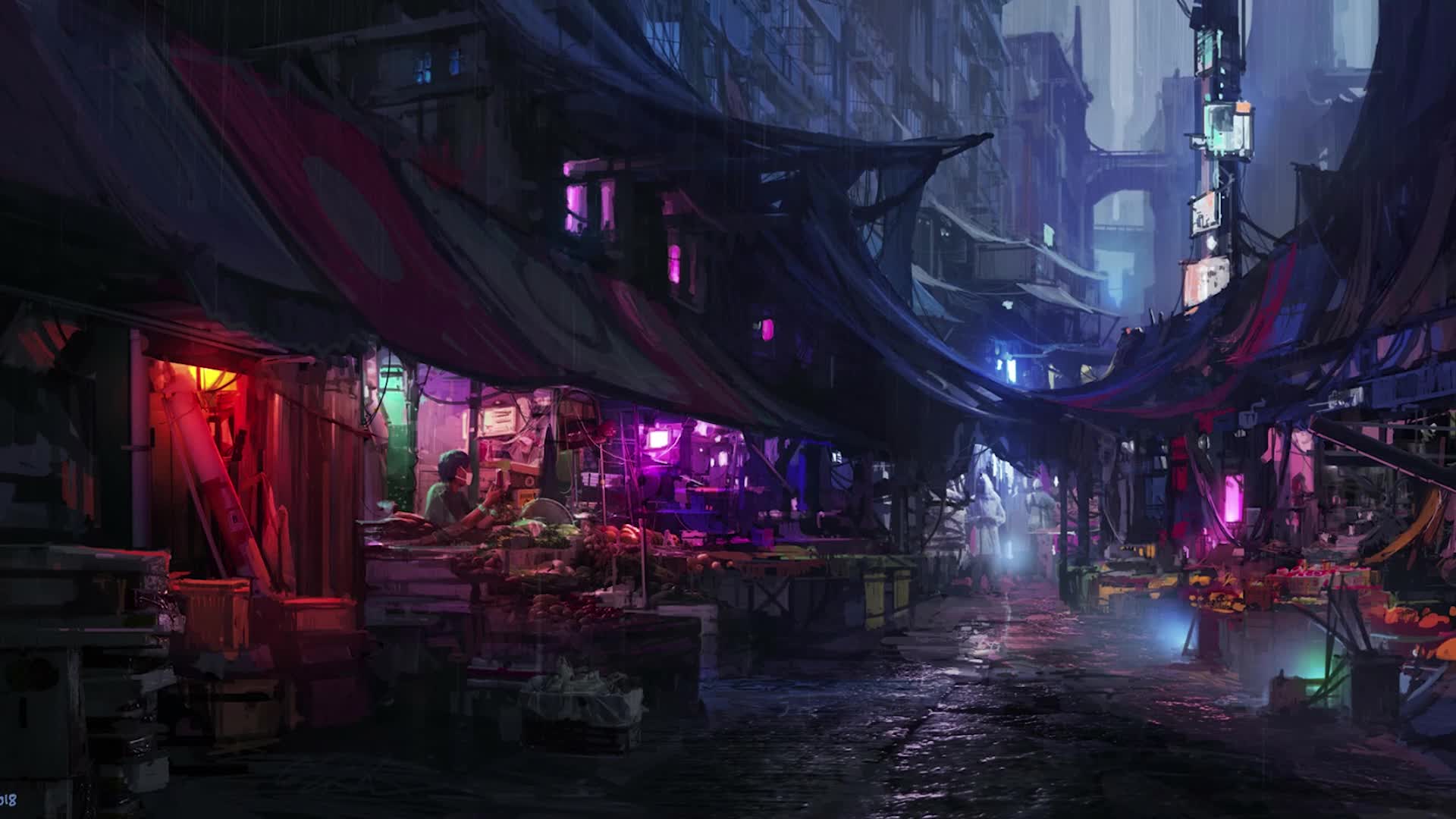 Download PC Street Market Live Wallpaper Free