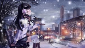PC Anime Girl Snow Flakes Live Wallpaper Free