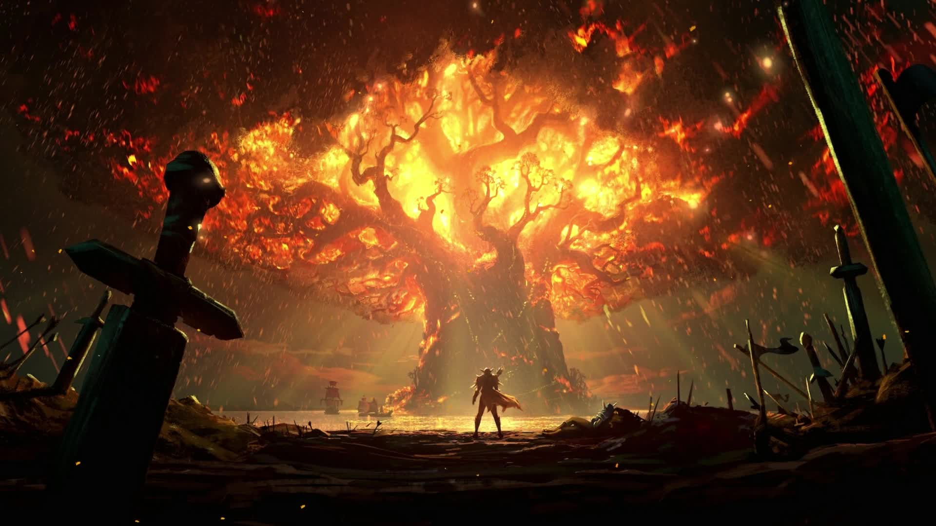 Download PC Teldrassil Burning WOW Live Wallpaper Free