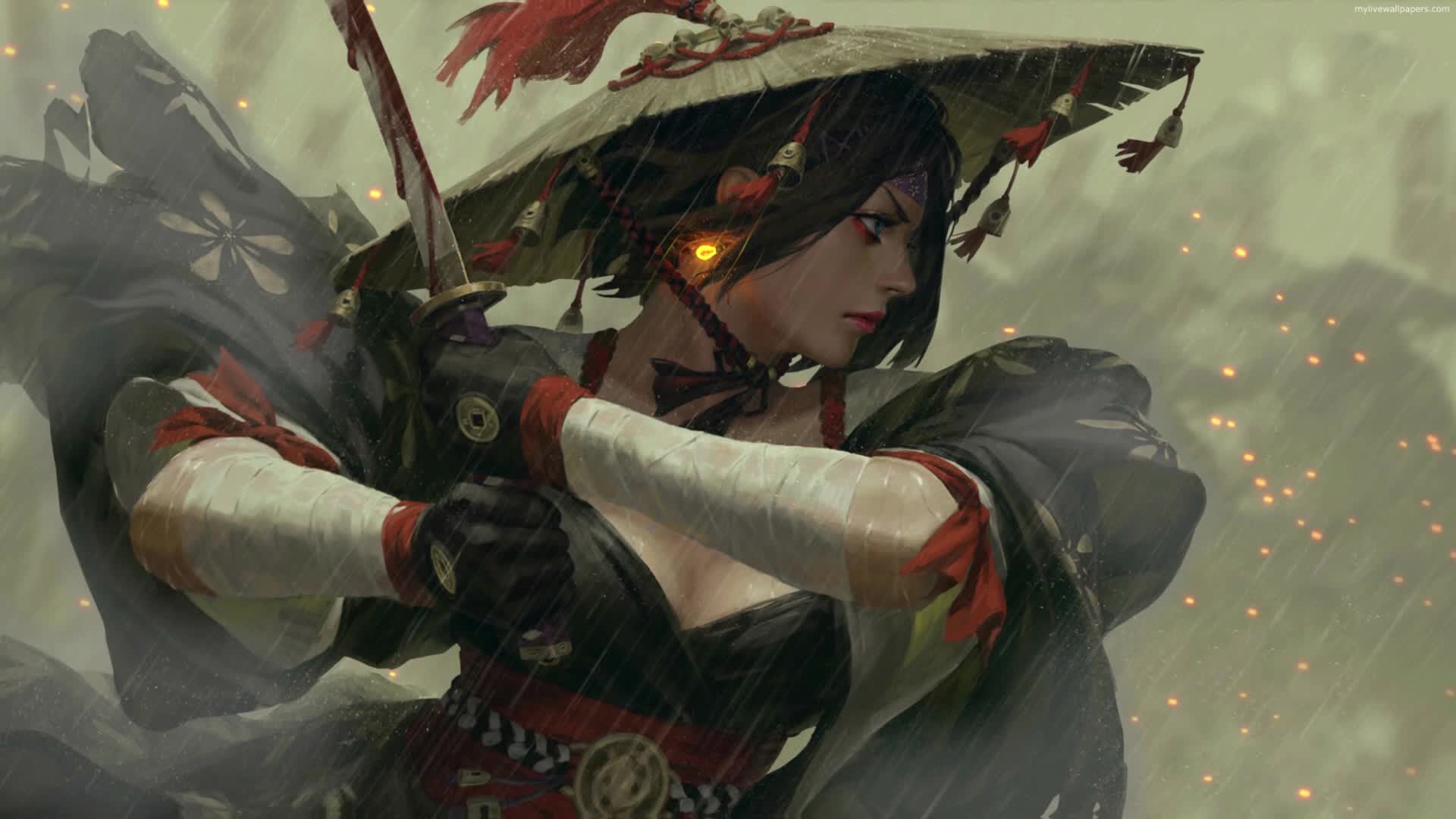 Download PC War Samurai Girl Live Wallpaper Free