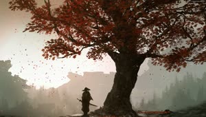PC Samurai Autumn Live Wallpaper Free