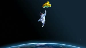 PC Space Girl with Balloons Live Wallpaper Free