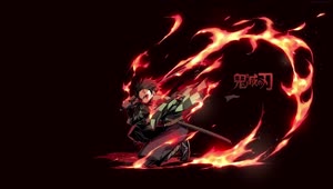 PC Tanjiro Fire Katana Demon Slayer Live Wallpaper Free