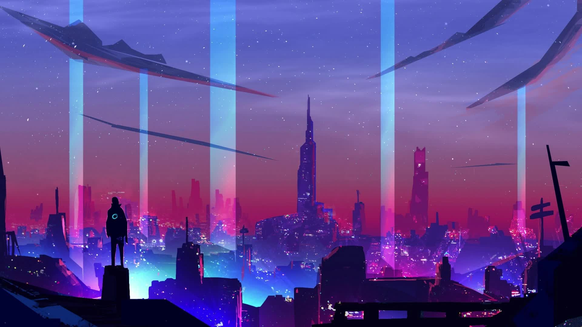 Download PC Neon City Snow Live Wallpaper Free