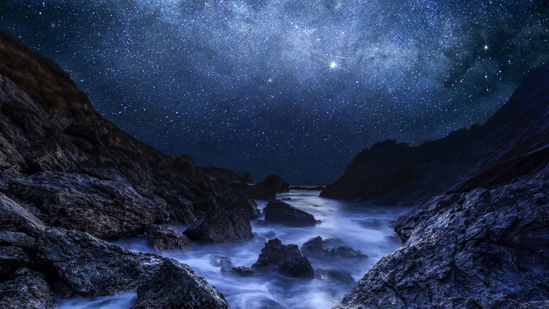 Download PC Starry Night River Live Wallpaper Free