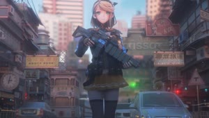 PC  Anime Soldier Girl Patrol Live Wallpaper Free