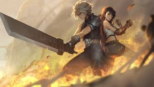 PC Cloud and Tifa Final Fantasy VII Remake Edit Live Wallpaper Free