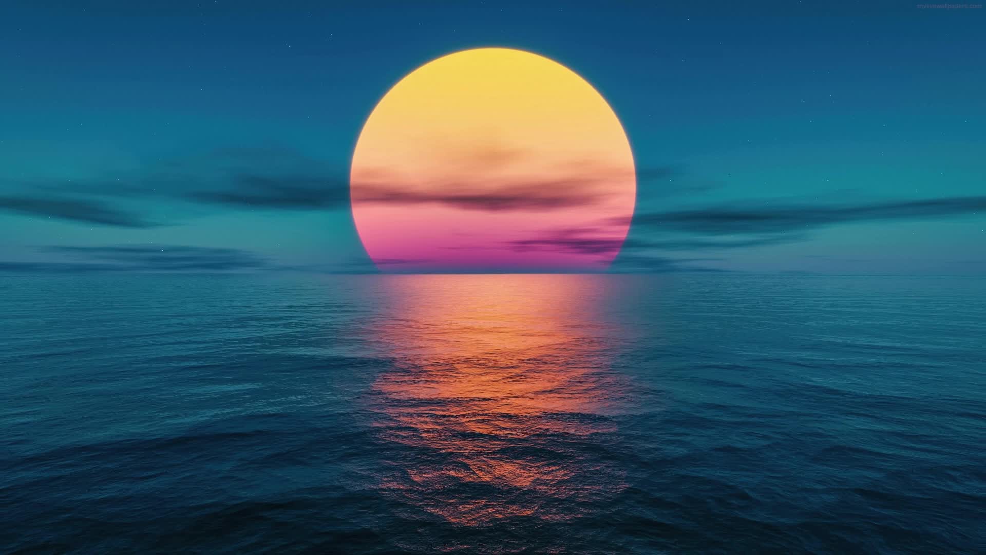 Download PC Sunset Ocean Live Wallpaper Free