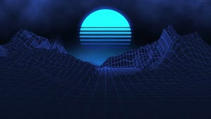 PC Blue Retro Moon Live Wallpaper Free