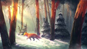 PC Fox in the Forest Live Wallpaper Free