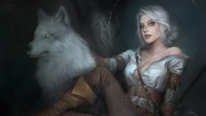 PC Ciri Wolf Witcher Live Wallpaper Free