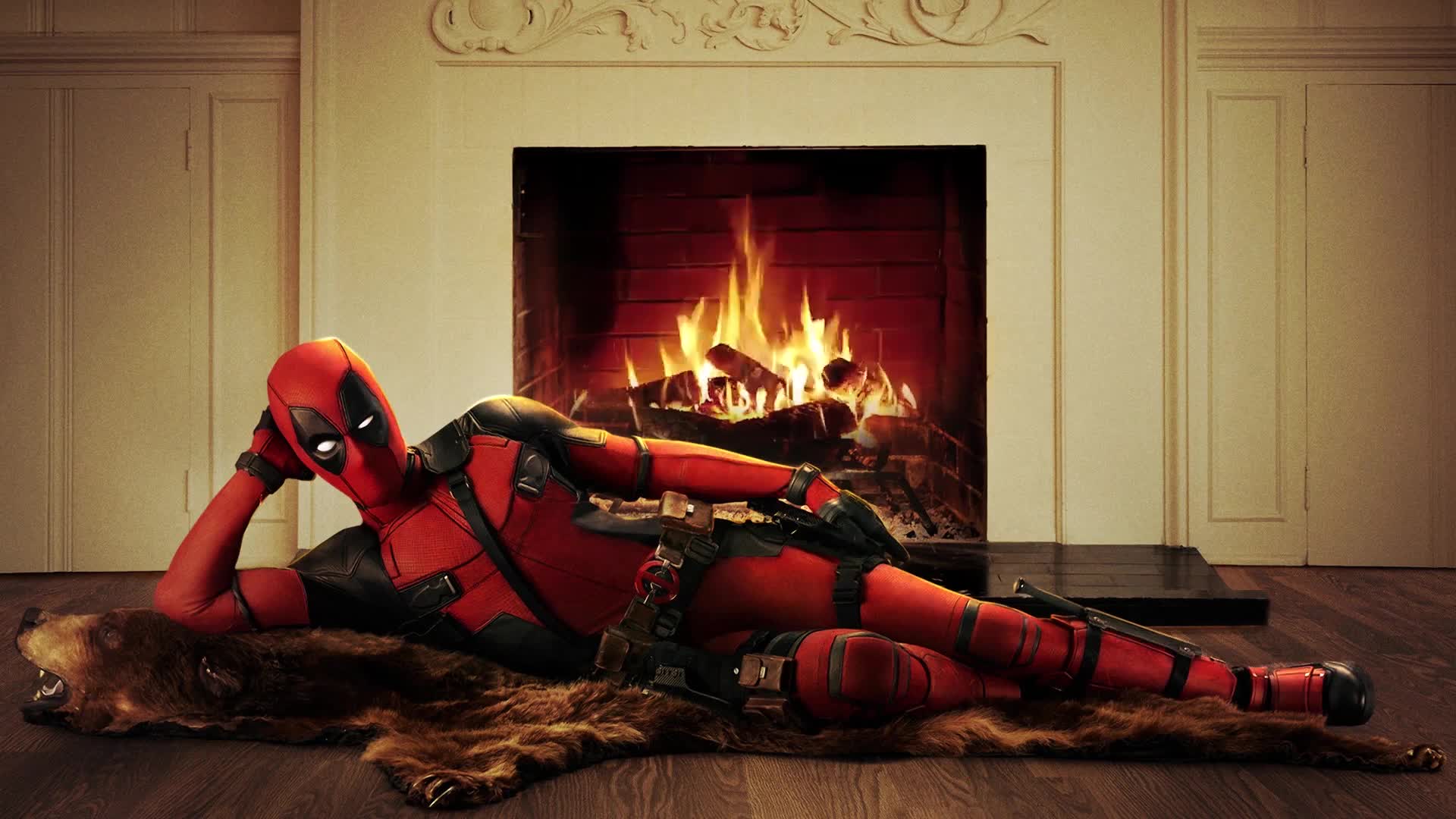 PC Deadpool Movie Fireplace Live Wallpaper Free