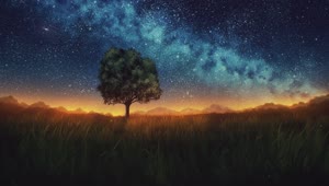 PC Starry Night Lone Tree Live Wallpaper Free