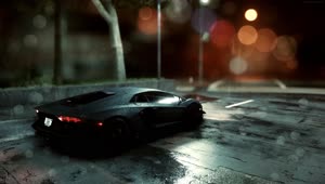 PC Black Lamborghini Rain 1 Live Wallpaper Free