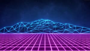 PC Synthwave Grid Live Wallpaper Free