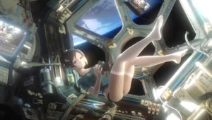 PC Space Station Girl Live Wallpaper Free