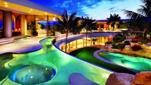 PC Luxury Resort Night Pool Live Wallpaper Free