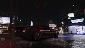 PC Rainy City Night GTA 5 Live Wallpaper Free