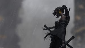 PC Girl Samurai Rain Live Wallpaper Free
