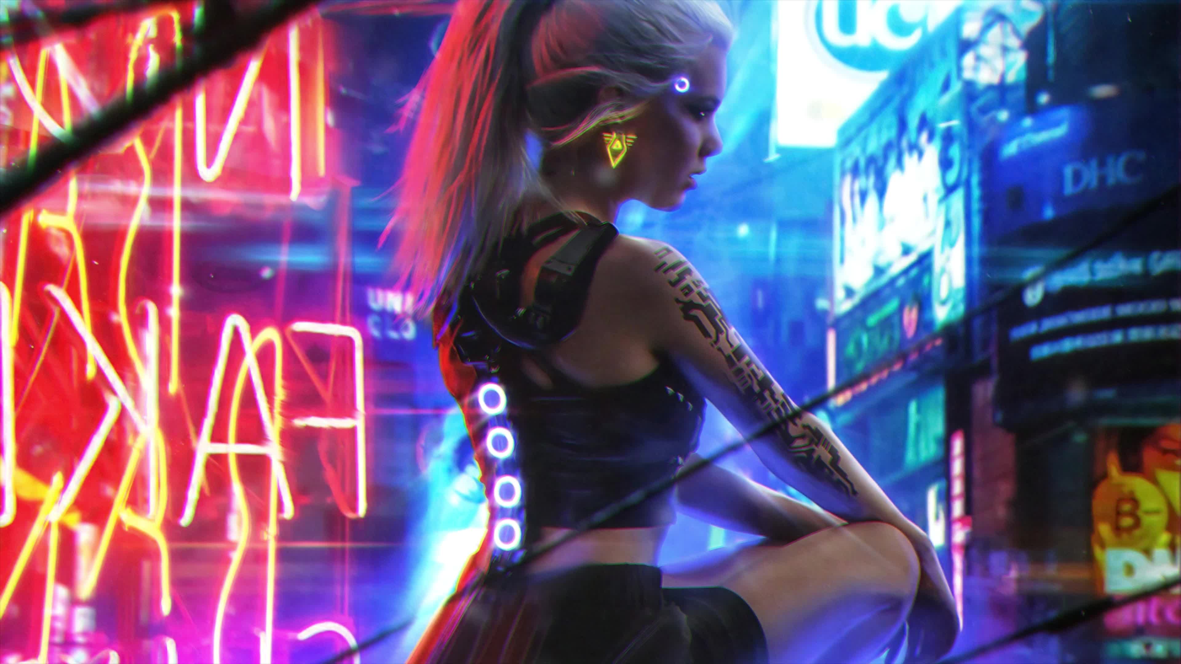 Download 4K Cyberpunk Girl 2 Live Wallpaper For PC