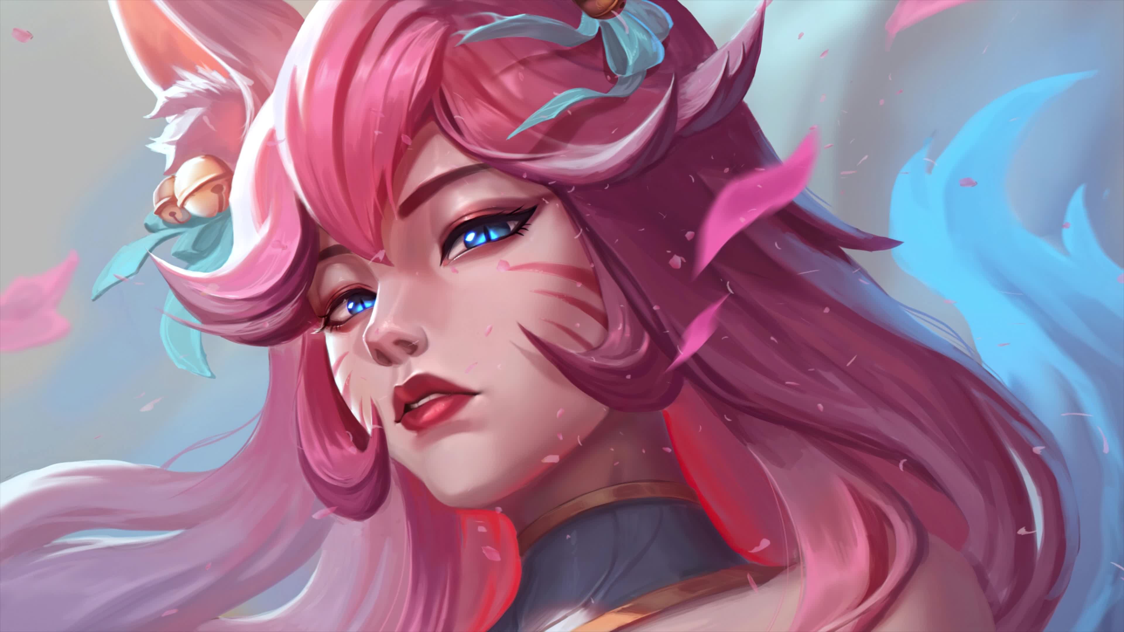 Download 4K Spirit Blossom Sakura Ahri League Of Legends Live Wallpaper For PC