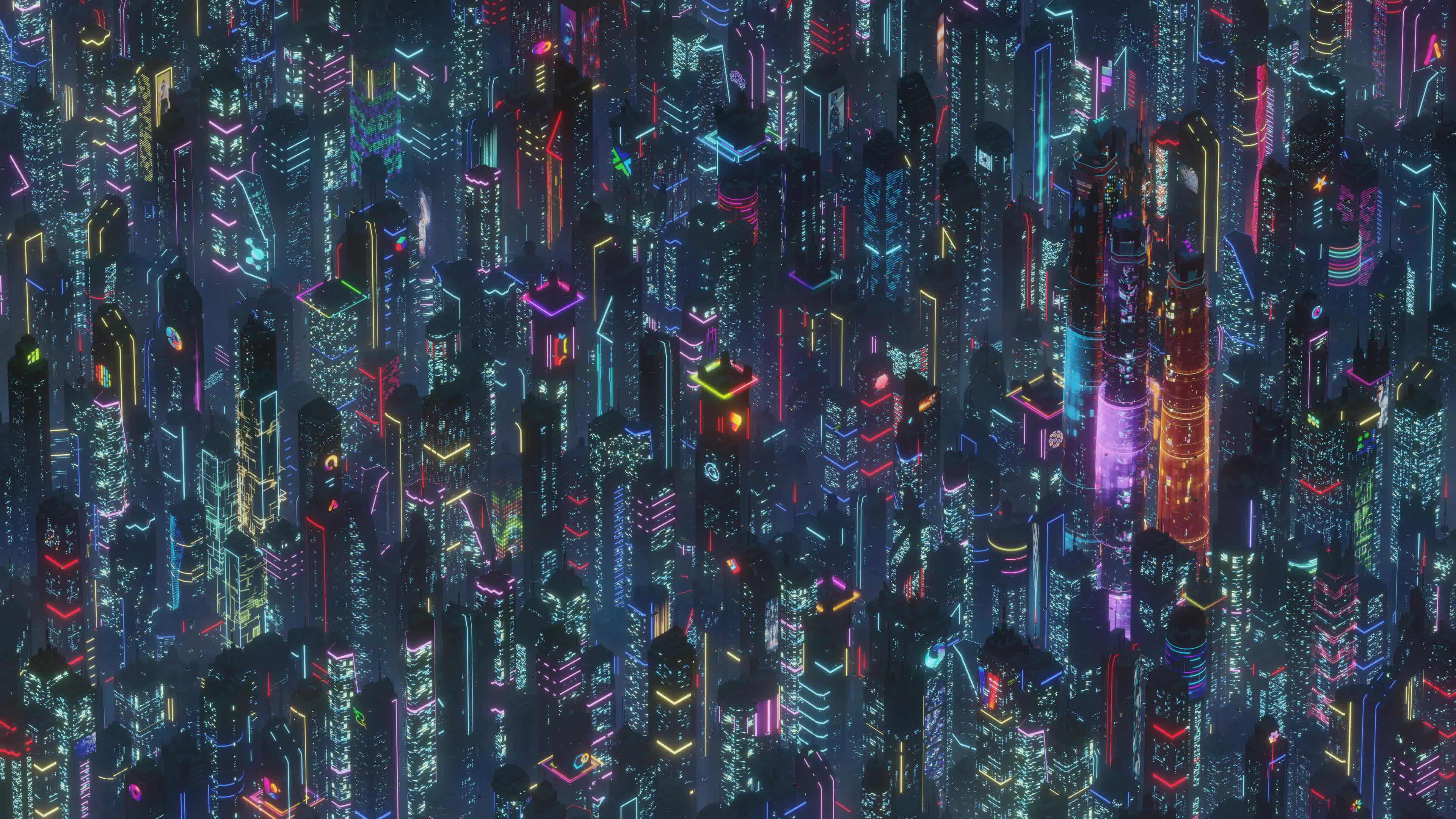 Download PC Desktop Cyberpunk Neon Lights City Desktop 4k Live Wallpaper