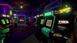 PC Desktop Retro Arcade Room Desktop Live Wallpaper