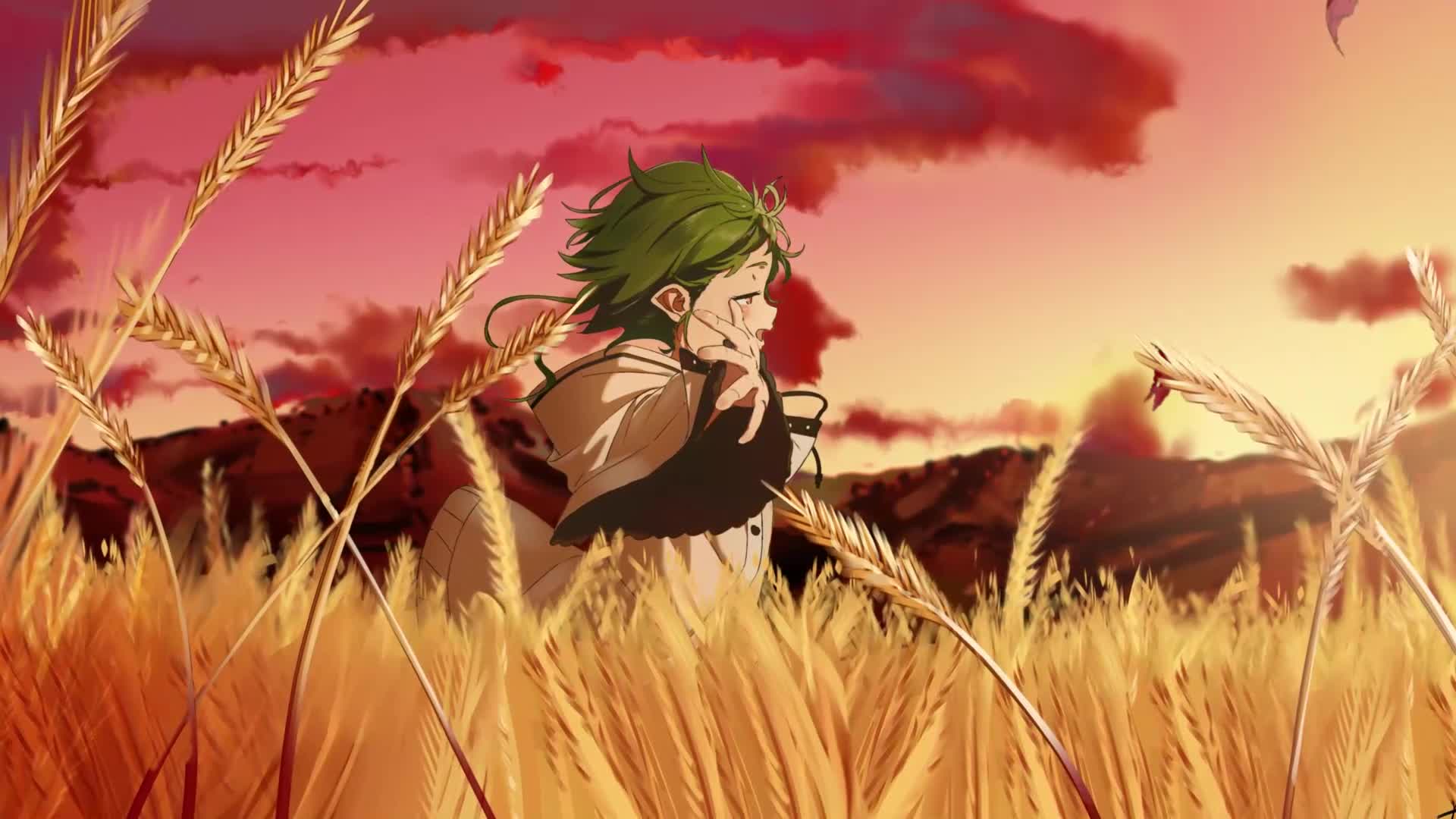 Download PC Desktop Sunset In The Field Anime Desktop Live Wallpaper