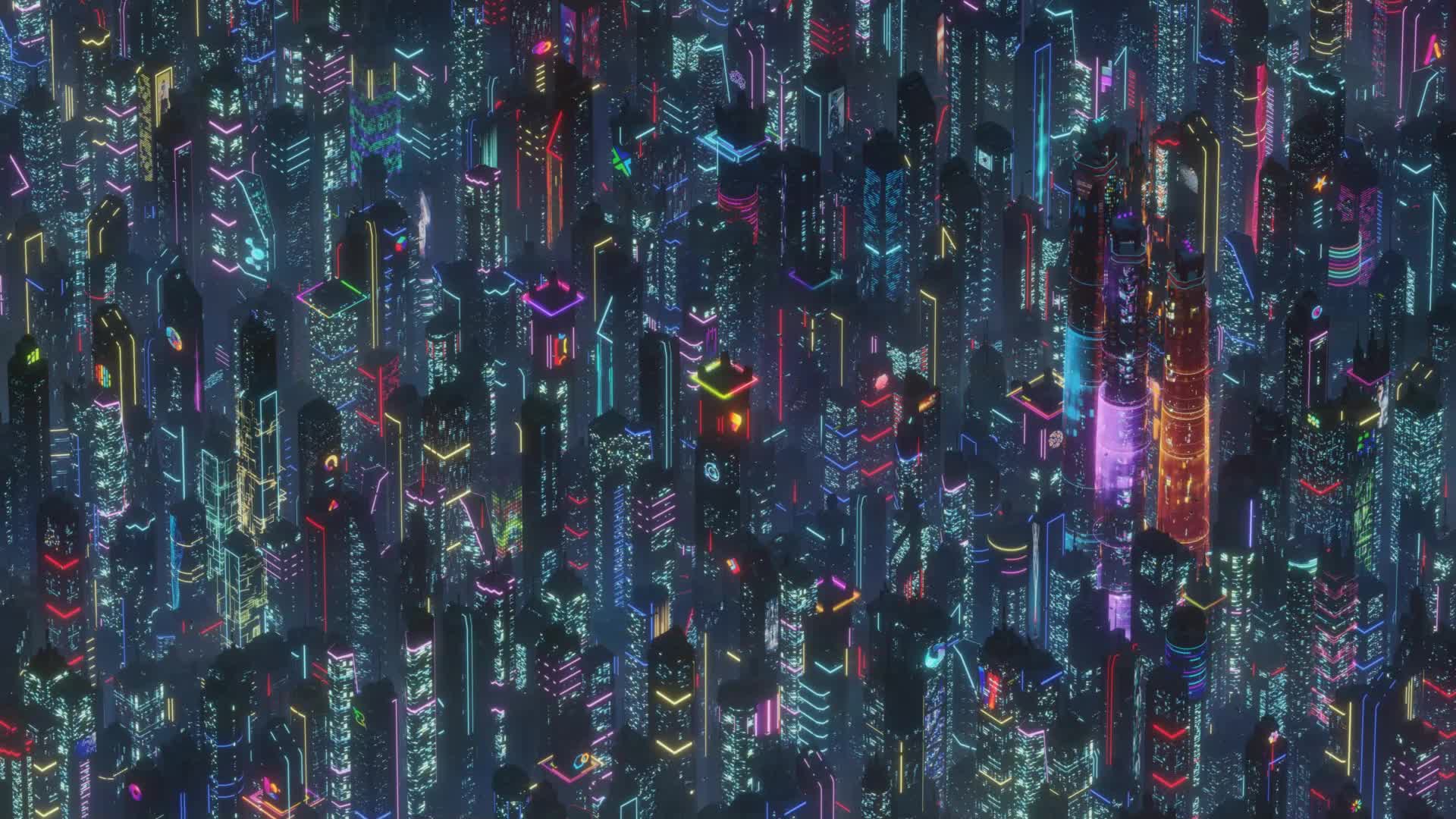 Download PC Desktop Cyberpunk Neon Lights City Desktop Live Wallpaper