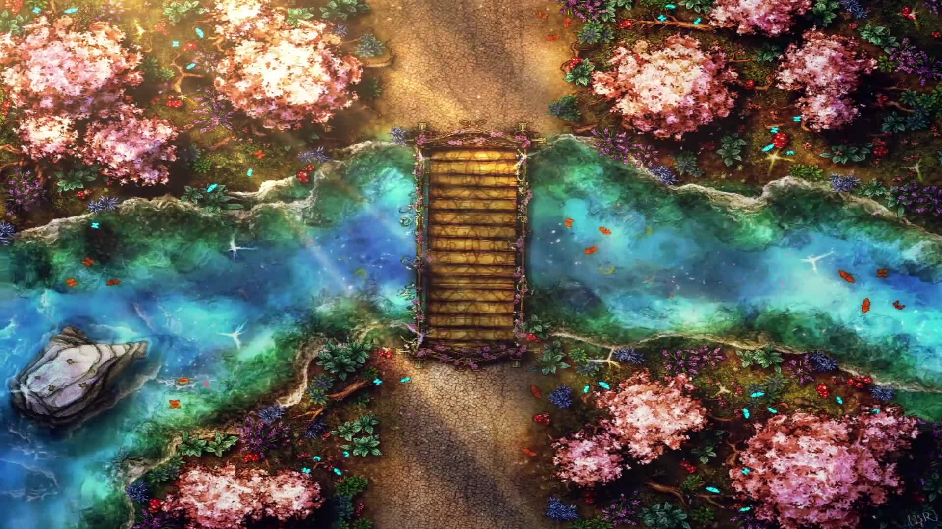 Download PC The Bridge On Cherry Blossom Lane Desktop Live Wallpaper