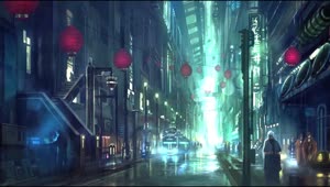 Rainy Chinatown Road HD Live Wallpaper For PC
