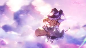 Marisa Kirisame Flying A Broom In The Sky Touhou Project HD Live Wallpaper For PC
