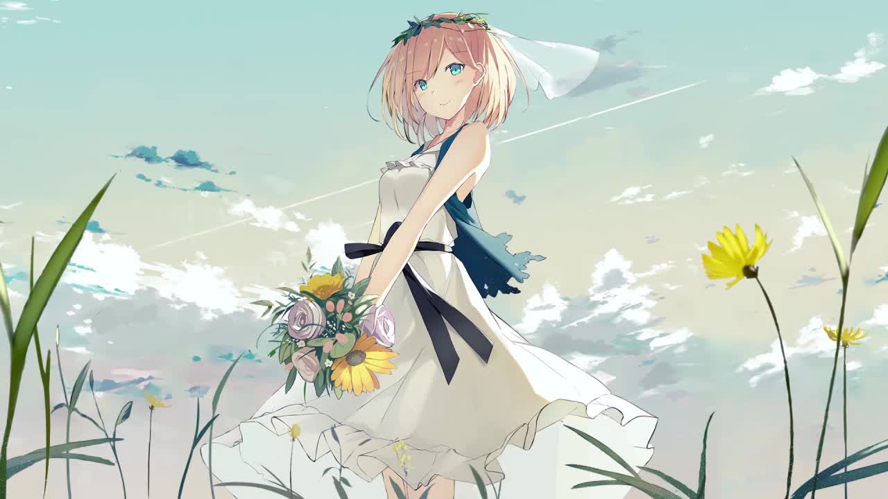 Download Anime Girl With Flowers HD Live Wallpaper For PC