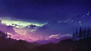 Starry Night In The Mountains HD Live Wallpaper For PC