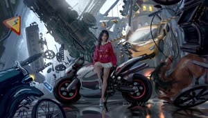 Motorcycle Girl HD Live Wallpaper For PC