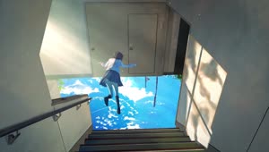 Anime Girl Floating HD Live Wallpaper For PC